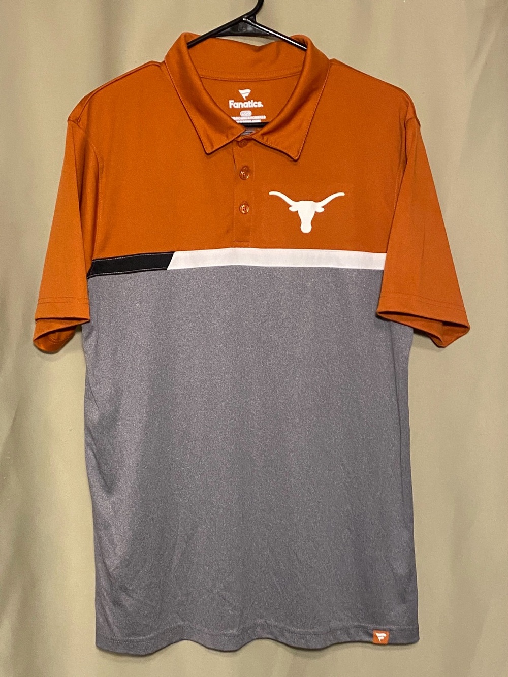 Texas Orange Grey Heathered Texas Longhorn Split Block Color Polo Shirt L